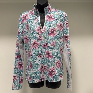 Tommy Bahama New Active Women’s 1/4 Zip Womens Floral Long Sleeve Medium